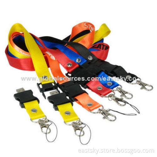 Custom Lanyard Flash Drive, Perfect for Convention and Business Use, Printed Logo on USB and LanyardNew